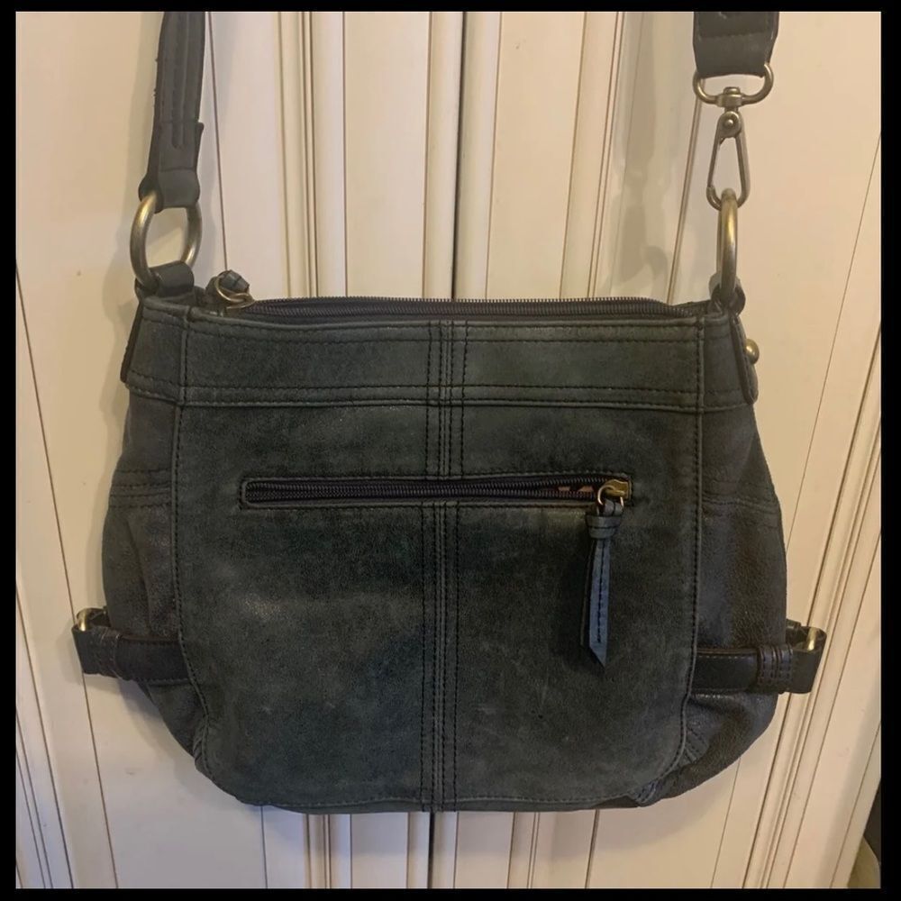 TIGNANELLO GREEN GENUINE LEATHER HANDBAG  DARK GREEN